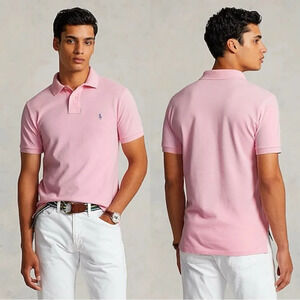 NWT Polo Ralph Lauren Classic Fit Mesh Polo Shirt Cotton in Pink Size XL